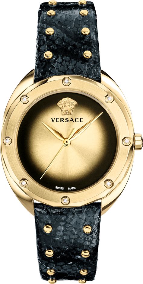 versace watch black leather